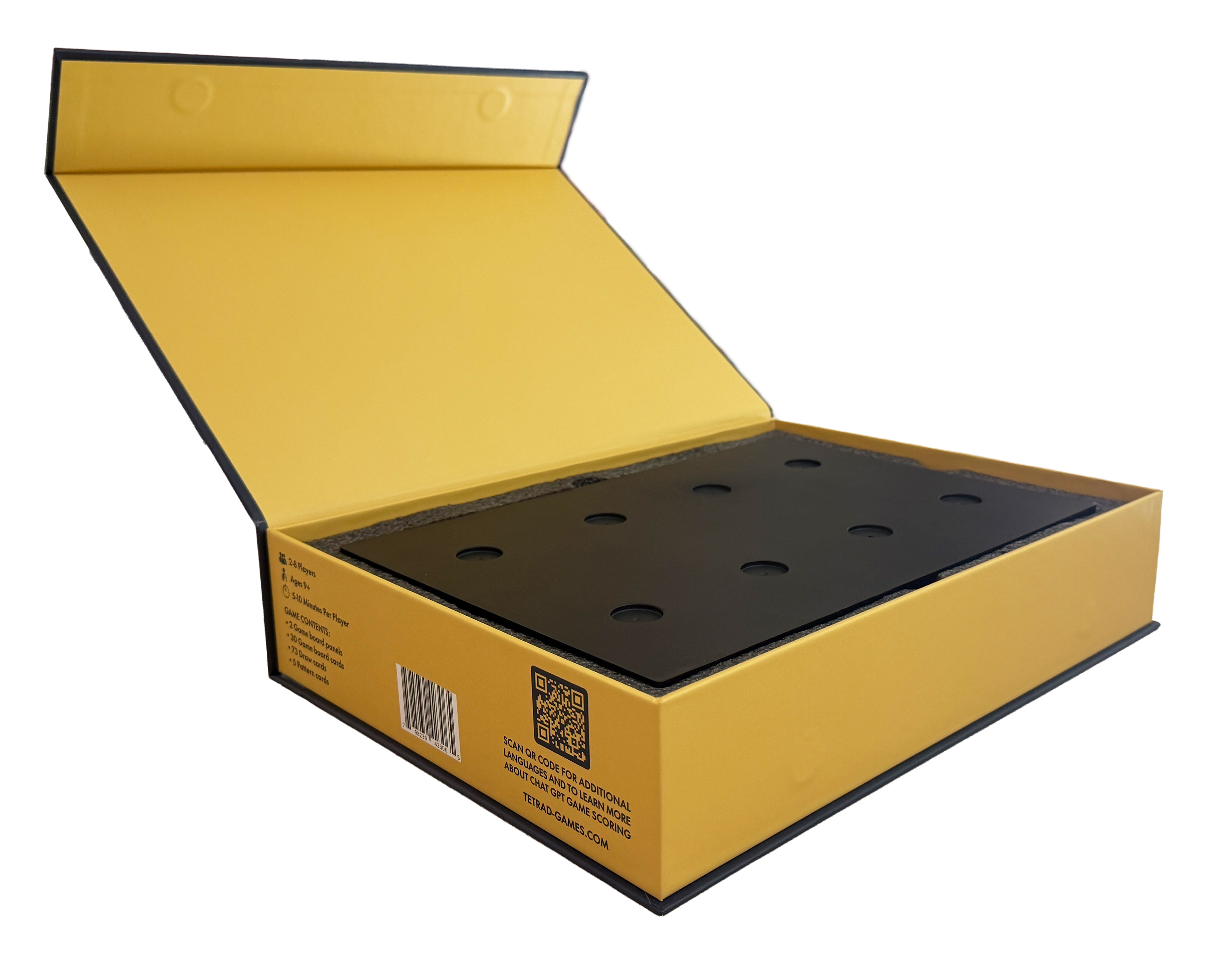 TETRAD Game Box - Premium magnetic book-style packaging